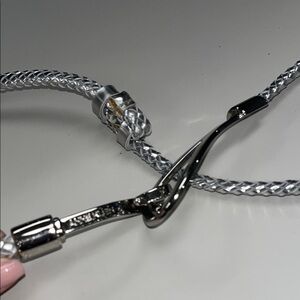 Anne Klein Silver tone Braided Belt size medium/ large 38” inches